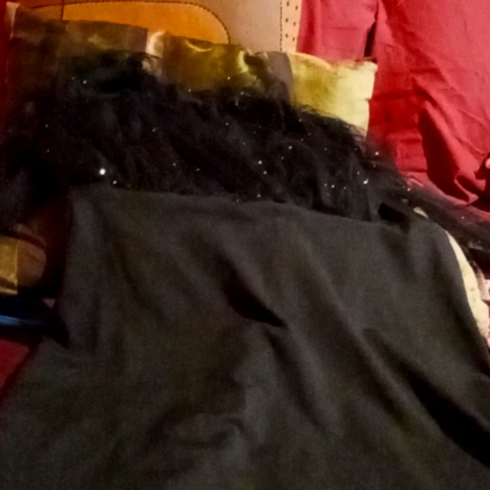 Black dress sparkle arms